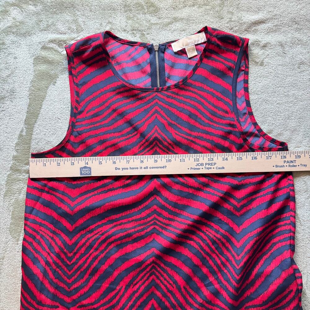 Michael Kors Zebra Print Tank Top High Low Hem Back Zip Sleeveless Career - Picture 6 of 11